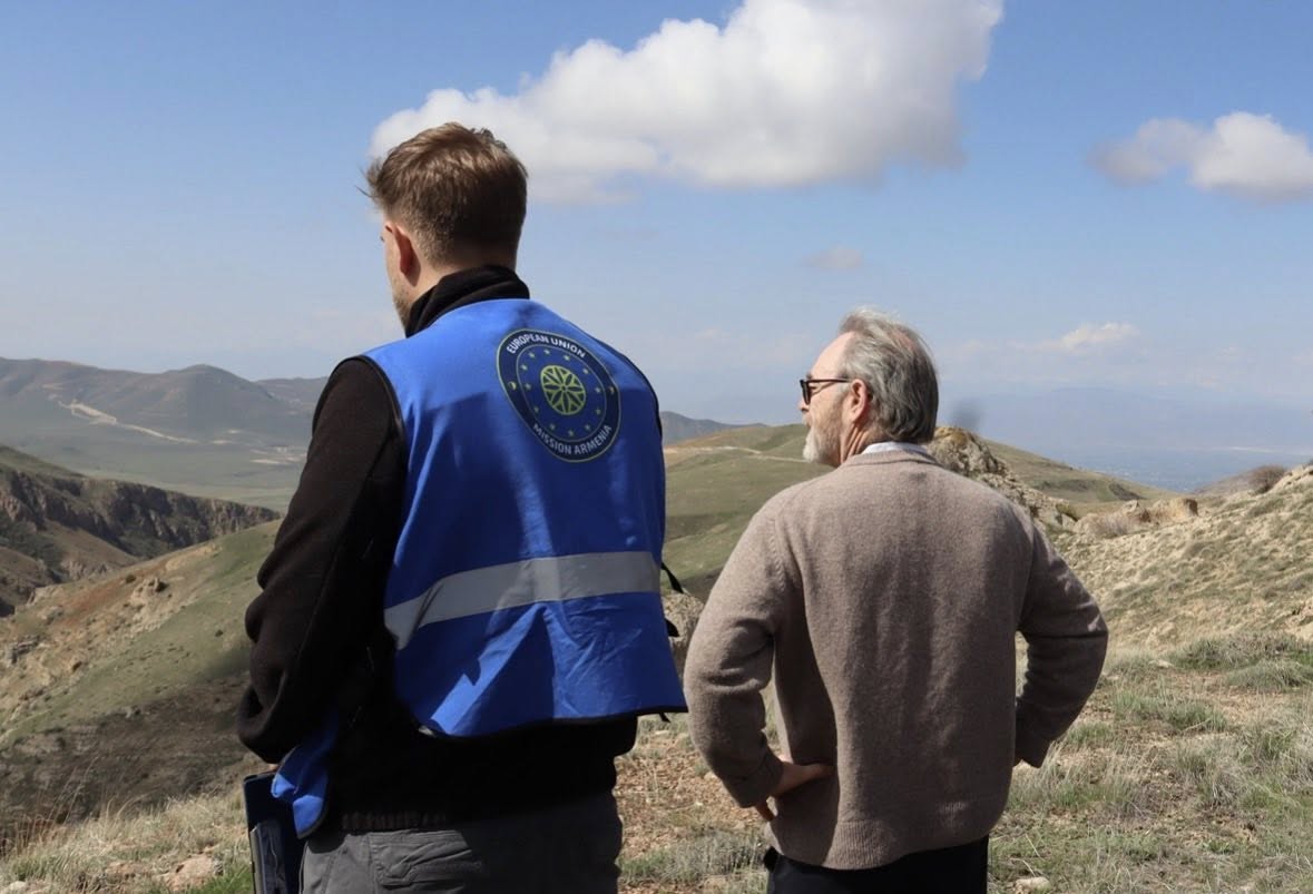 aan de grens met Azerbajdzjan bij de EU observatiemissie